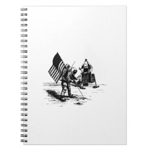 Carnet Le drapeau américain planté sur la lune par un hom