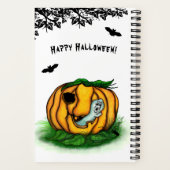 Carnet Le fantôme d'Halloween, chauve-souris, fantôme et (Verso)