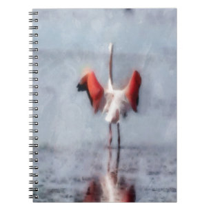 Carnet Le Flamant rose rose en aquarelle