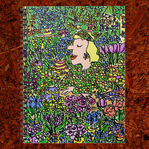 Carnet Le Fleuriste Camouflé. Illustration sur un