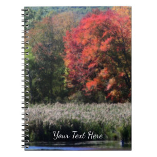 Carnet Le Foliage D'Automne Bordant Une Nature Marécageus