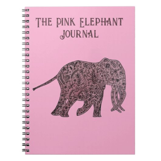 Carnet Le Journal/Cahier de l'Éléphant Rose (Devant)