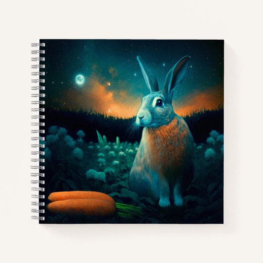 Carnet Le lapin de la prospérité au clair de lune (Devant)