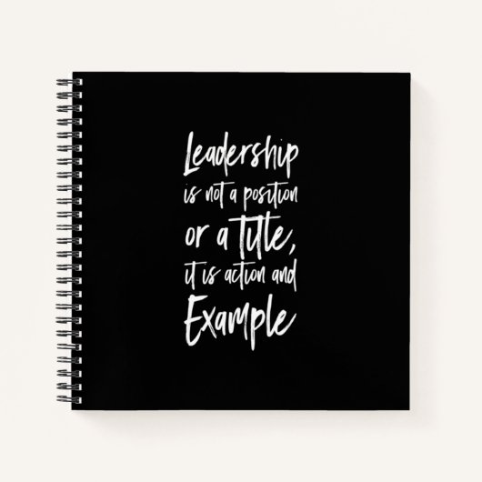 Carnet le leadership est un exemple (Devant)