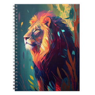 Carnet Le Lion Animal Portrait Peinture Faune En Plein Ai