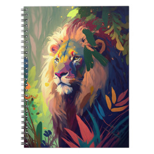 Carnet Le Lion Animal Portrait Peinture Faune En Plein Ai