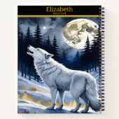 Carnet Le loup hurle à la lune dans la forêt (Dos)