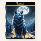 Carnet Le loup hurle sereinement à la lune qui brille (Devant)