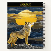Carnet Le loup hurle sous une lune brillante (Dos)