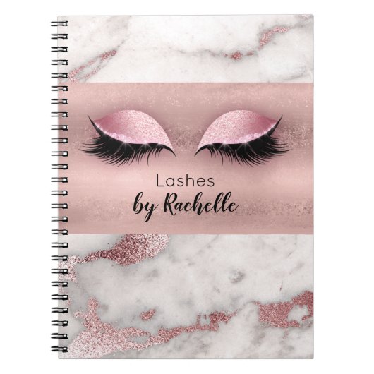 Carnet Le maquillage de mèches de cil rougissent rose (Devant)