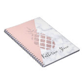 Carnet Le marbre blanc de parties scintillantes roses (Côté Droit)