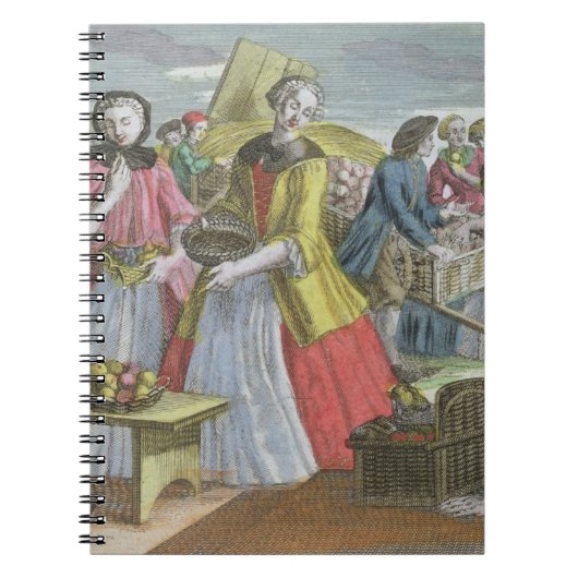 Carnet Le marché de fruit (gravure colorée) (Devant)