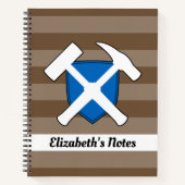 Carnet Le marteau de rock du géologue et le logo écossais (Devant)