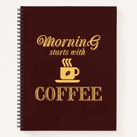 Carnet Le matin commence avec du café (Devant)