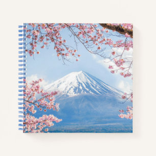 Carnet Le mont Fuji Lac Kawaguchiko Printemps Au Japo