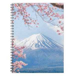 Carnet Le mont Fuji Lac Kawaguchiko Printemps Au Japo
