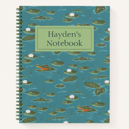 Carnet Le Motif blanc Lotus Alligator Waters (Devant)