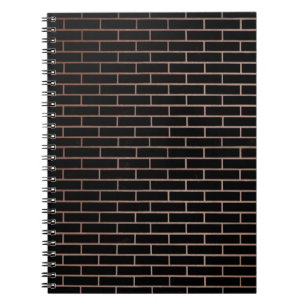 Carnet Le mur en brique noire foncée a une surface rugueu