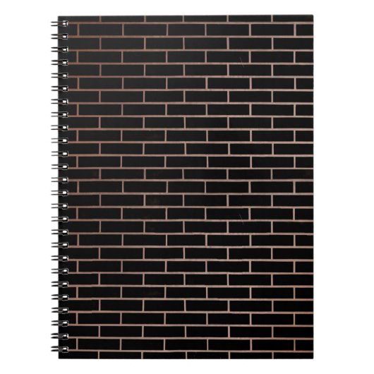 Carnet Le mur en brique noire foncée a une surface rugueu (Devant)