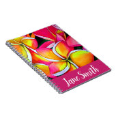 Carnet Le néon rose Frangipani Plumeria Beach art (Côté Droit)