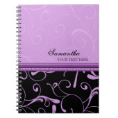 Carnet Le noir pourpre nommé fait sur commande (Devant)