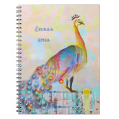 Carnet Le paon majestueux sur une clôture - abstrait (Devant)