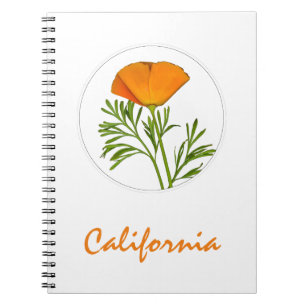 Carnet Le pavot de Californie dans un cercle, Texte "Cali