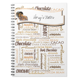Carnet Le peu et les amandes de chocolat se ferment vers