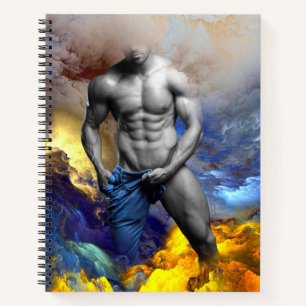 Carnet le physique d'homme musclé en nuances de gris de S