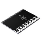 Carnet Le piano noir et blanc de monogramme verrouille le (Côté gauche)