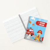 Carnet Le pompier de dessin animé de Little Boy avec prén (Intérieur)