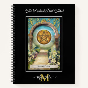 Carnet Le pont de tarot lointain l'as des pièces Monogram