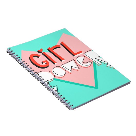 Carnet Le pouvoir de la fille. Design mignon avec slogan (Côté Droit)