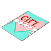 Carnet Le pouvoir de la fille. Design mignon avec slogan (Côté gauche)