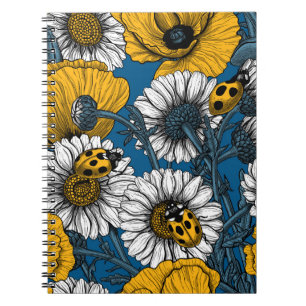 Carnet Le pré en jaune et bleu