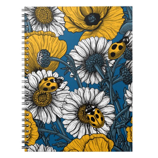 Carnet Le pré en jaune et bleu (Devant)