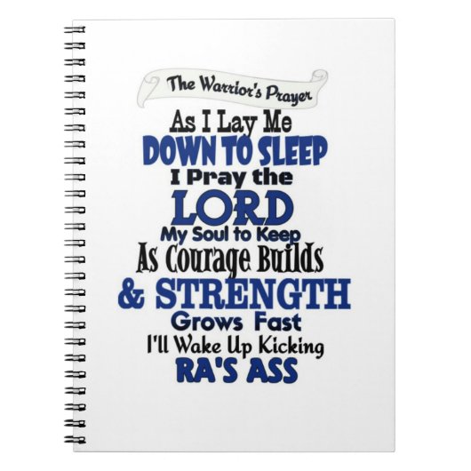 Carnet Le RA de la prière du guerrier (Devant)