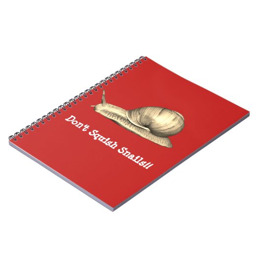 Carnet Le rouge n'écrasent pas la conception d'escargots (Côté gauche)