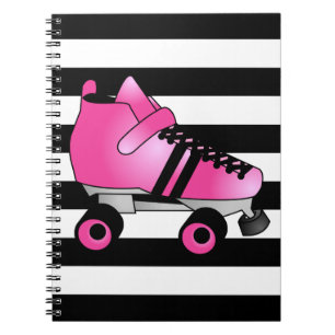 Carnet Le rouleau Derby patine rose et noir