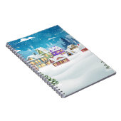 Carnet Le soir paysage de village d'hiver avec neige (Côté Droit)