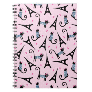 Carnet Le style français a habillé le chat avec le motif