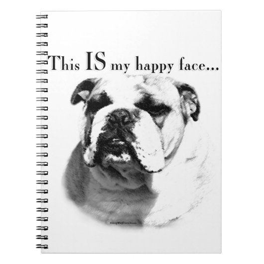 Carnet Le visage joyeux de Bulldog (Devant)