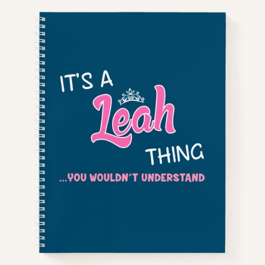 Carnet Leah chose que tu ne comprendrais pas (Devant)