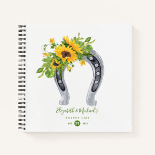 Carnet LeahG Budget Sunflower Horseshoe BUCKET LIST