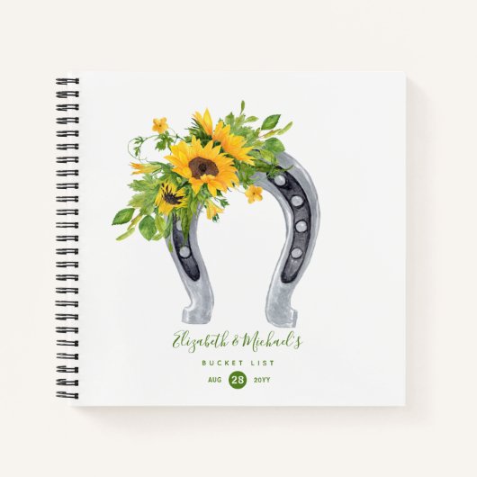 Carnet LeahG Budget Sunflower Horseshoe BUCKET LIST (Devant)