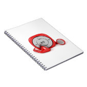 Carnet Lecteur mp3 rouge et écouteurs de câble (Côté Droit)