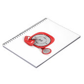 Carnet Lecteur mp3 rouge et écouteurs de câble (Côté gauche)