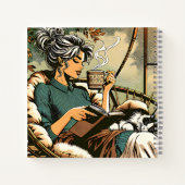 Carnet Lecture douce Lady avec café et chat (Dos)