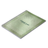 Carnet Léger vert irisé brillant texture en verre non (Côté gauche)