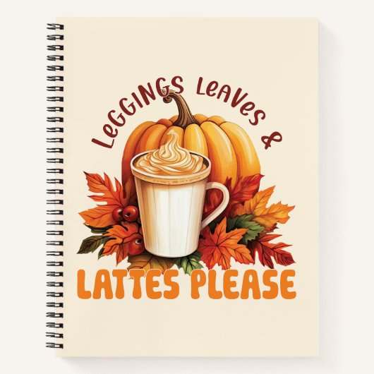 Carnet Leggings, Feuilles et lattes S'il vous plaît - Aut (Devant)